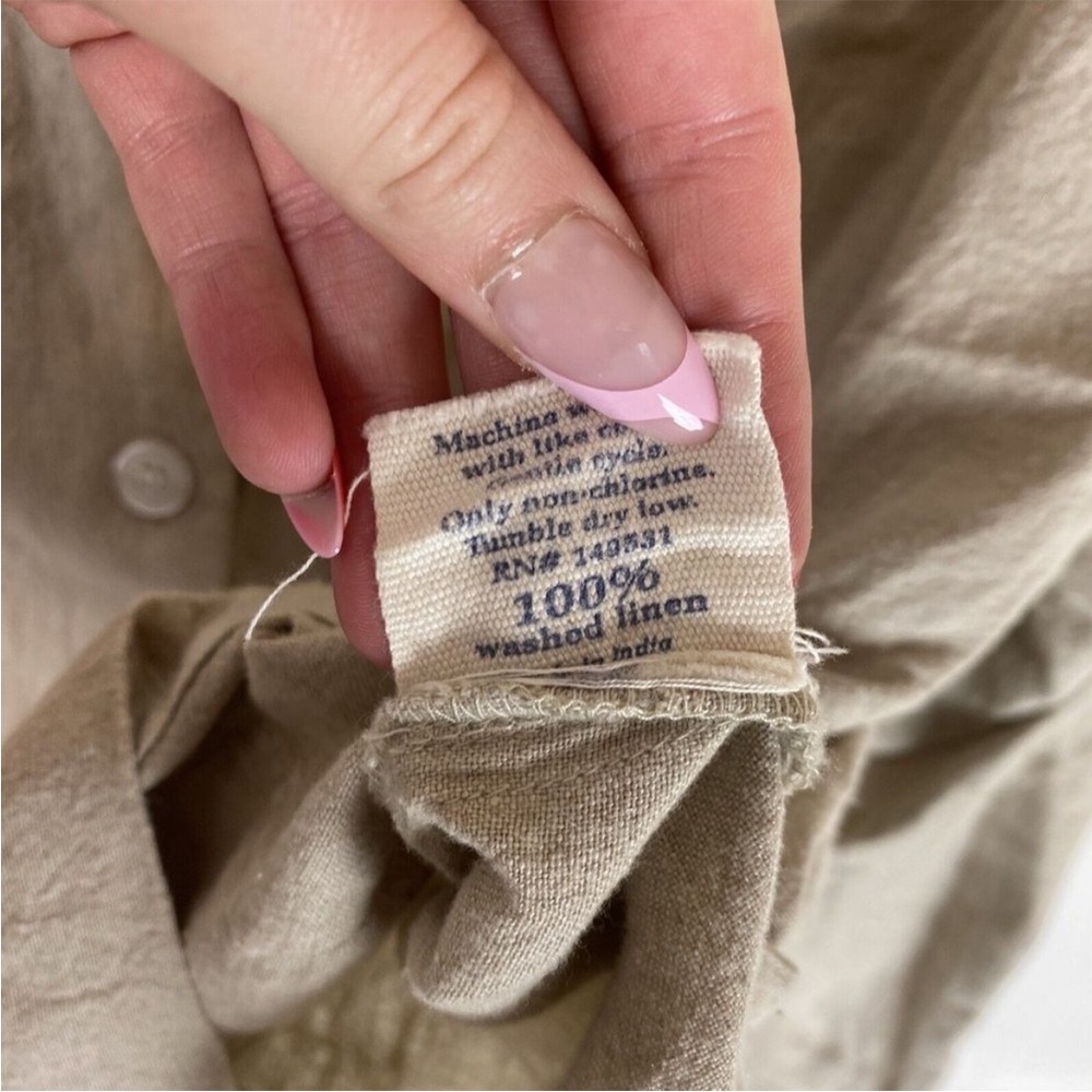 ❤️🔥Vikolino - Flax Linen Collarless Button Blazer - L/XL - Picture 3 of 5